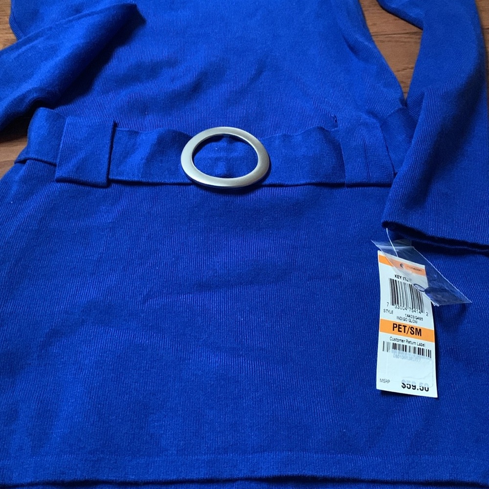 NWT INC Elegant Blue Turtleneck Sweater /short dress - Picture 2 of 5